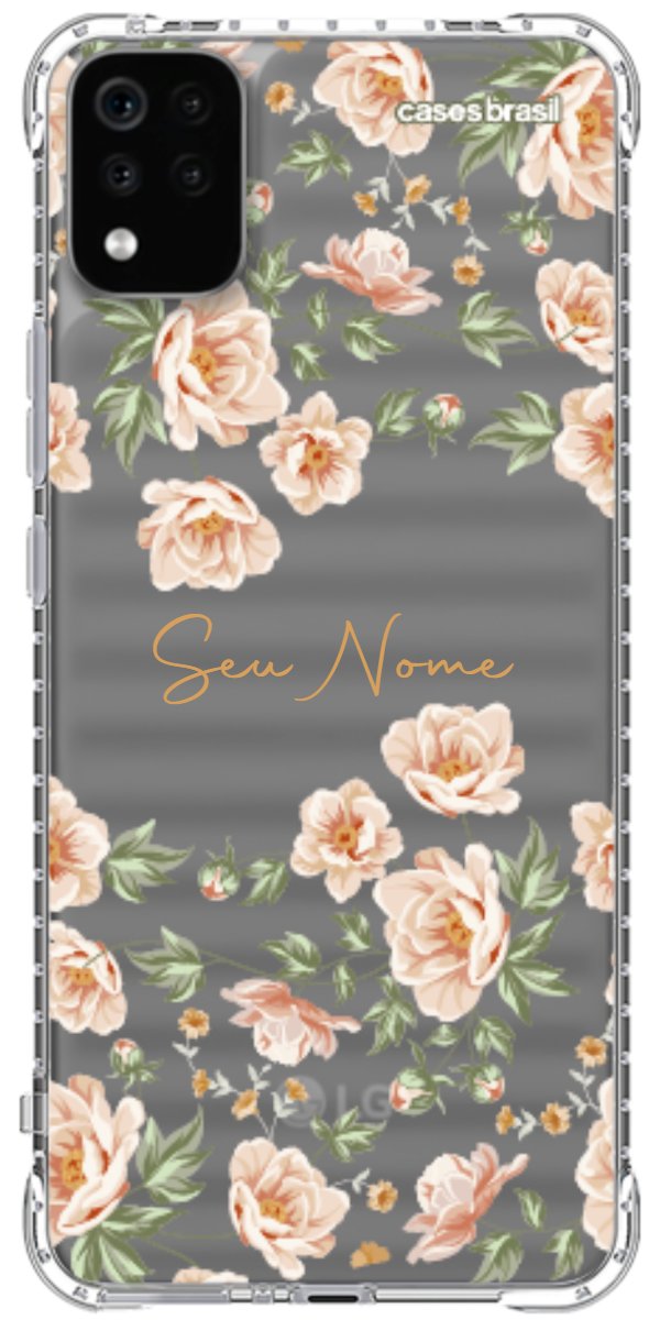 Capinha para Celular Flores Alaranjadas