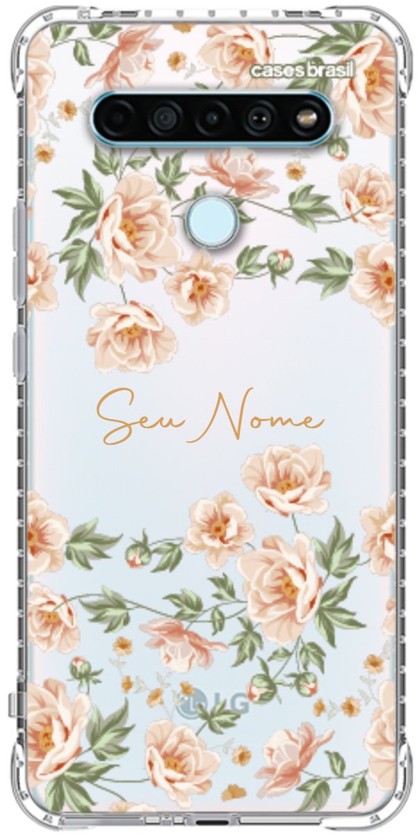Capinha para Celular Flores Alaranjadas