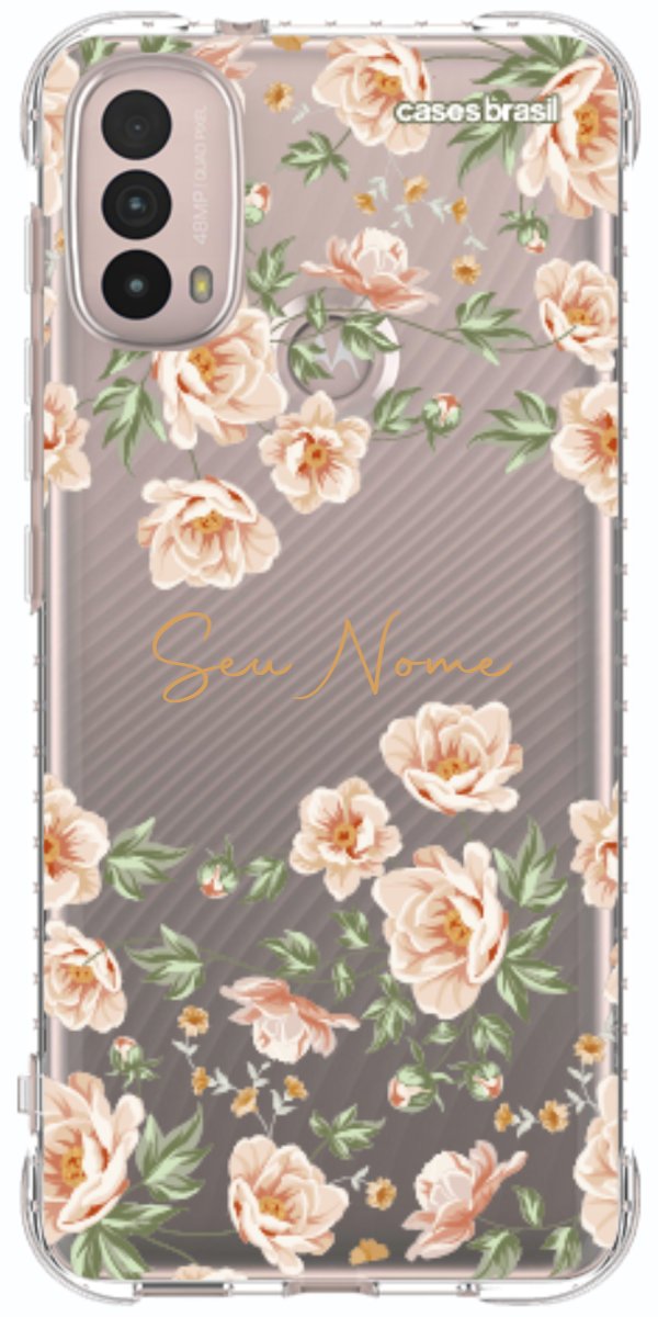 Capinha para Celular Flores Alaranjadas