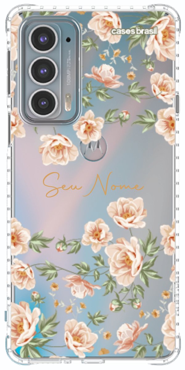 Capinha para Celular Flores Alaranjadas