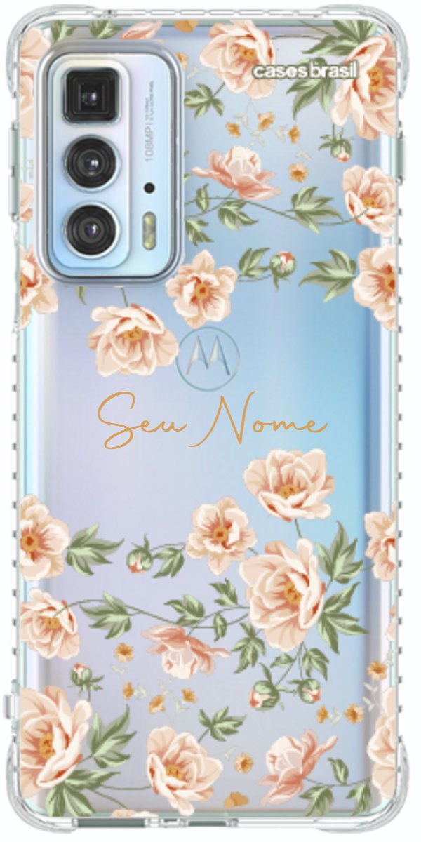 Capinha para Celular Flores Alaranjadas