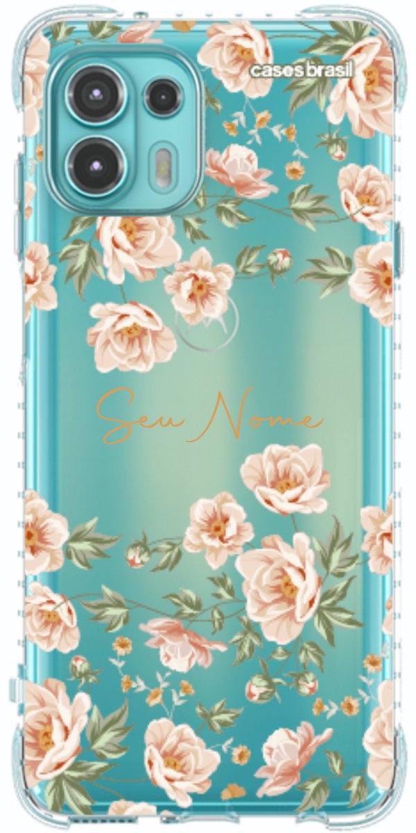 Capinha para Celular Flores Alaranjadas