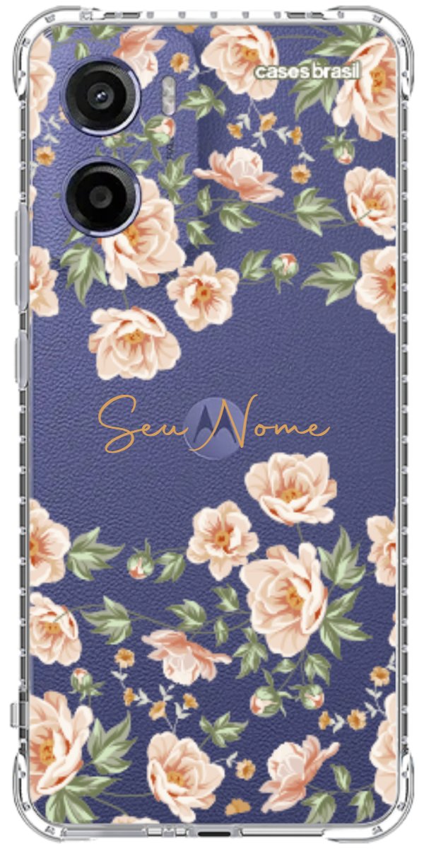 Capinha para Celular Flores Alaranjadas