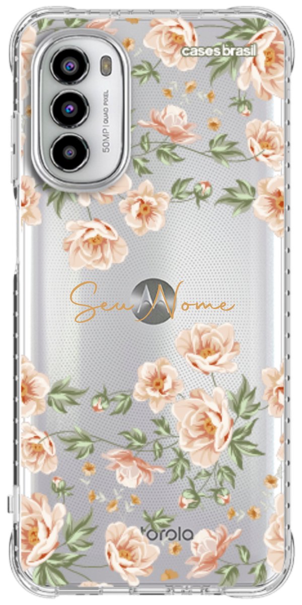 Capinha para Celular Flores Alaranjadas