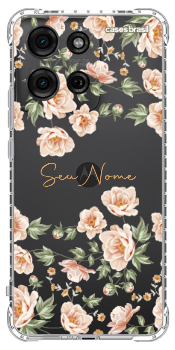 Capinha para Celular Flores Alaranjadas
