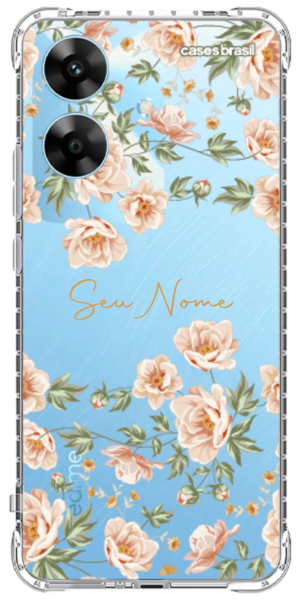 Capinha para Celular Flores Alaranjadas