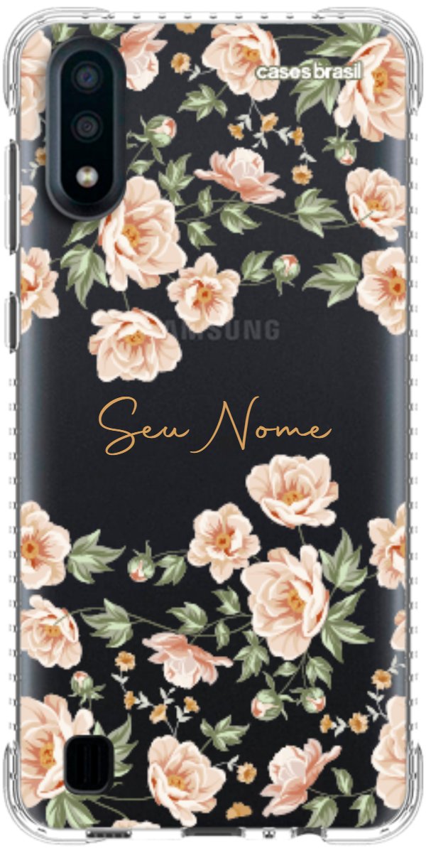 Capinha para Celular Flores Alaranjadas