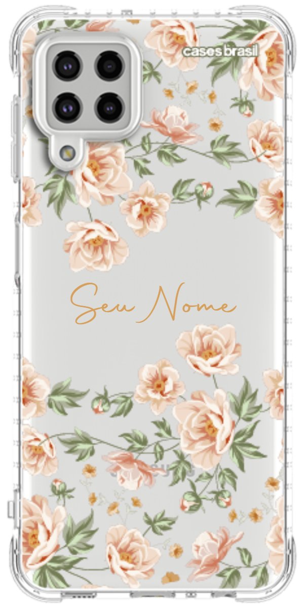 Capinha para Celular Flores Alaranjadas