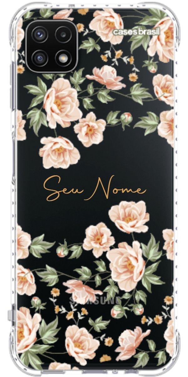 Capinha para Celular Flores Alaranjadas