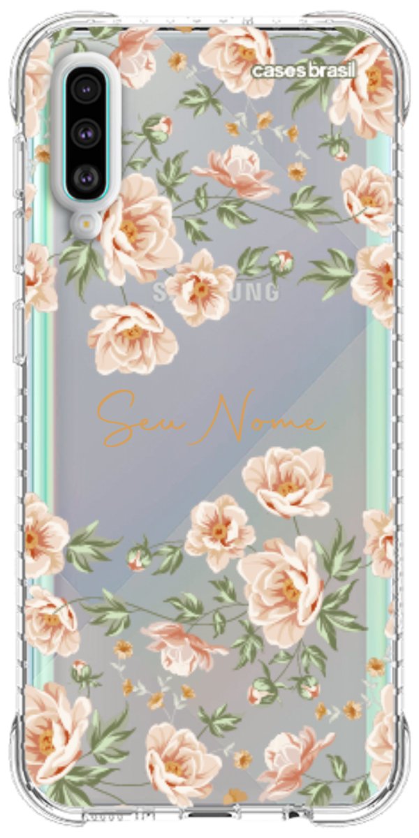Capinha para Celular Flores Alaranjadas