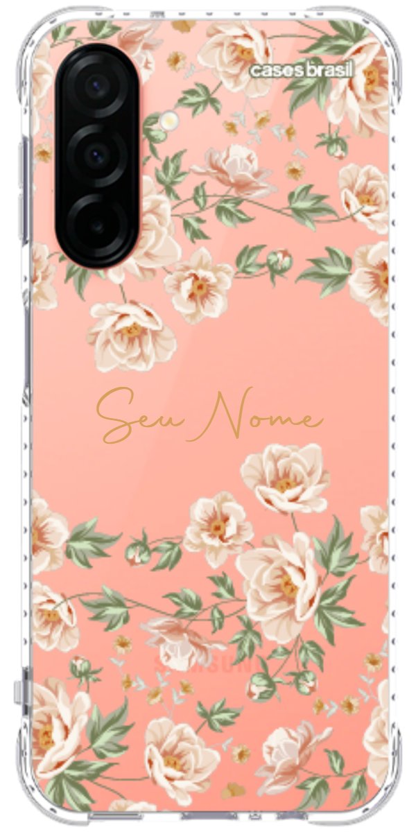 Capinha para Celular Flores Alaranjadas