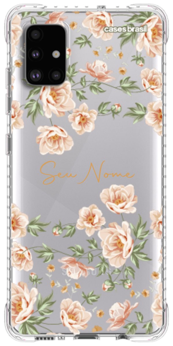 Capinha para Celular Flores Alaranjadas