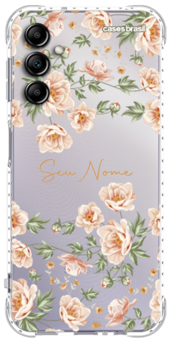 Capinha para Celular Flores Alaranjadas