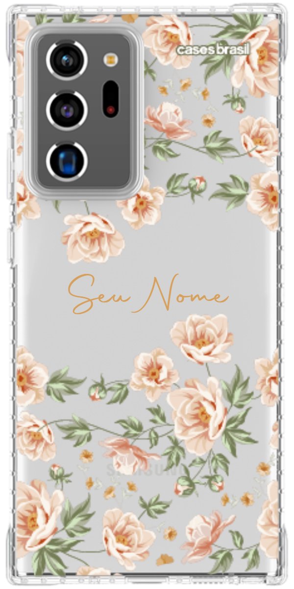 Capinha para Celular Flores Alaranjadas