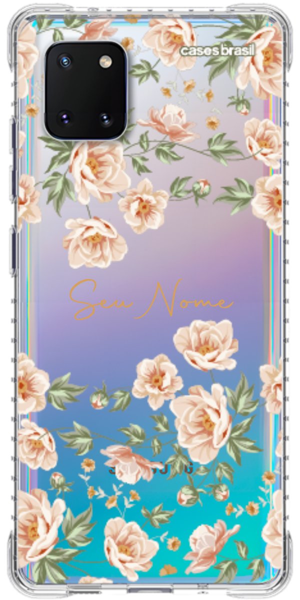 Capinha para Celular Flores Alaranjadas