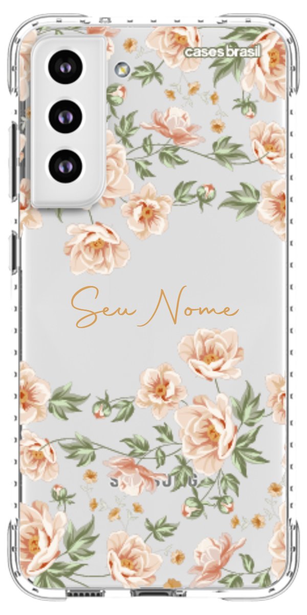 Capinha para Celular Flores Alaranjadas