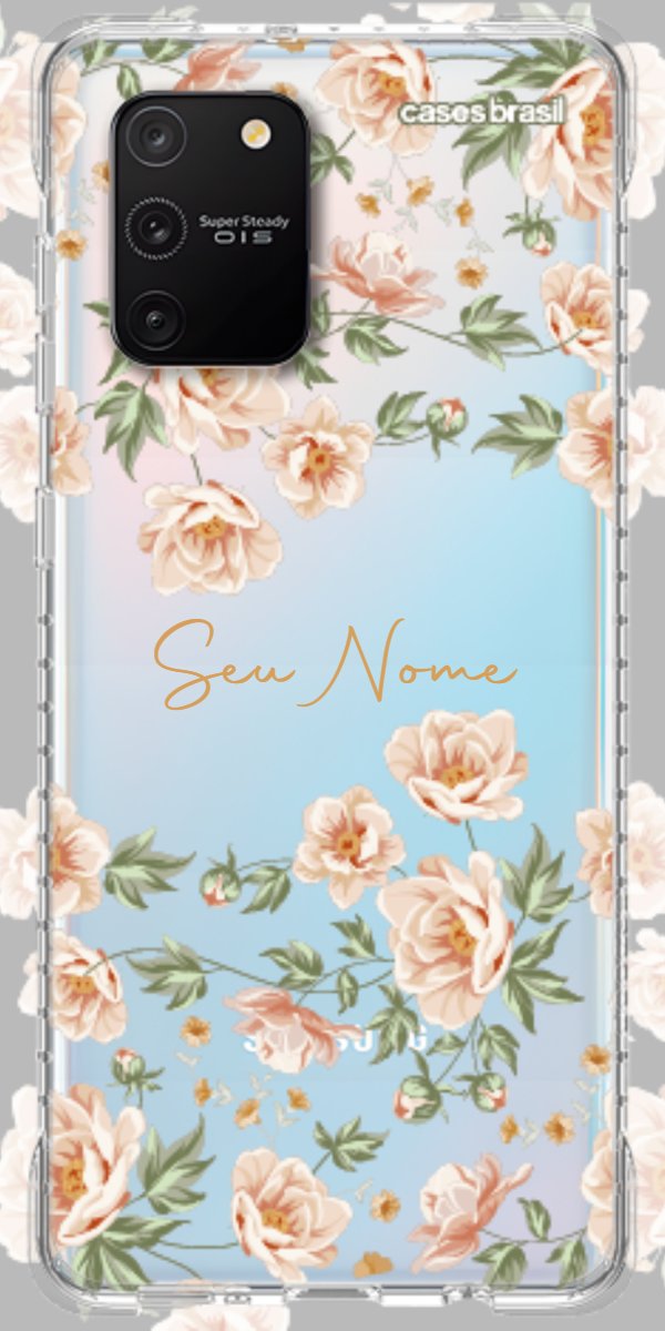 Capinha para Celular Flores Alaranjadas