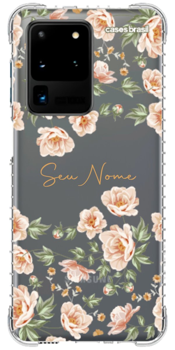 Capinha para Celular Flores Alaranjadas