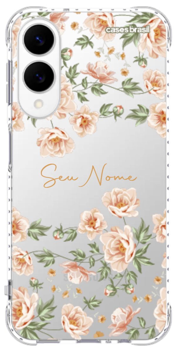 Capinha para Celular Flores Alaranjadas