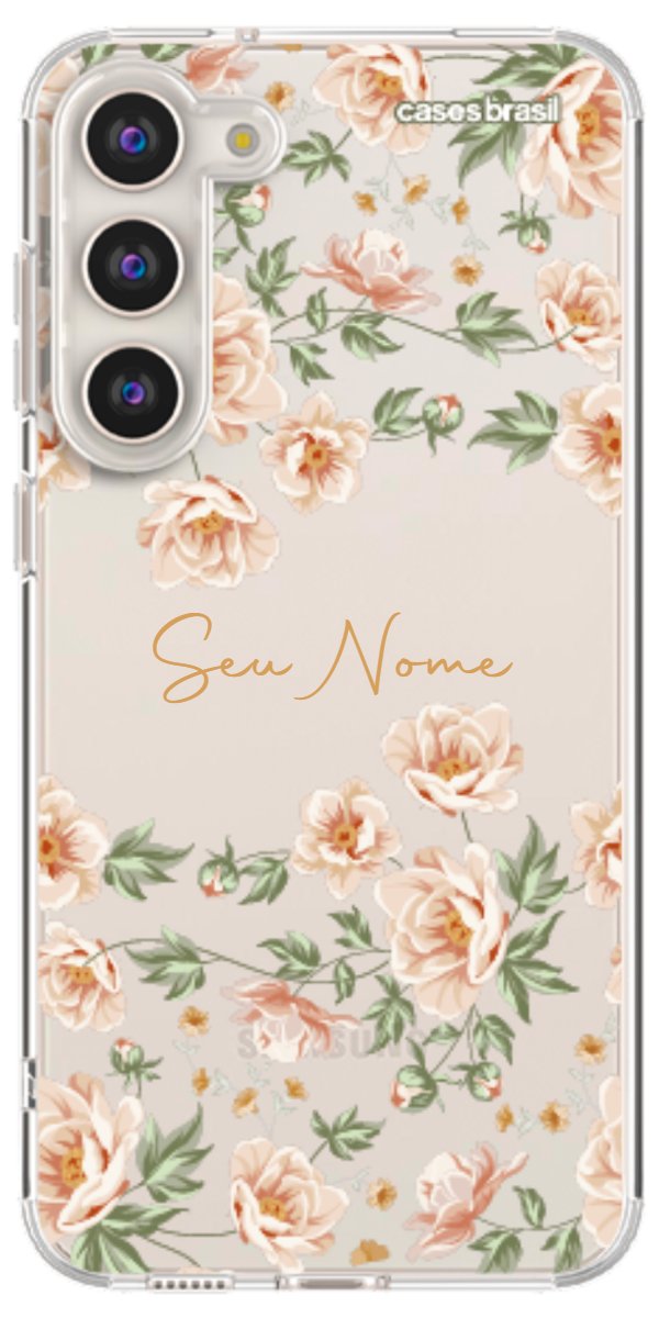 Capinha para Celular Flores Alaranjadas