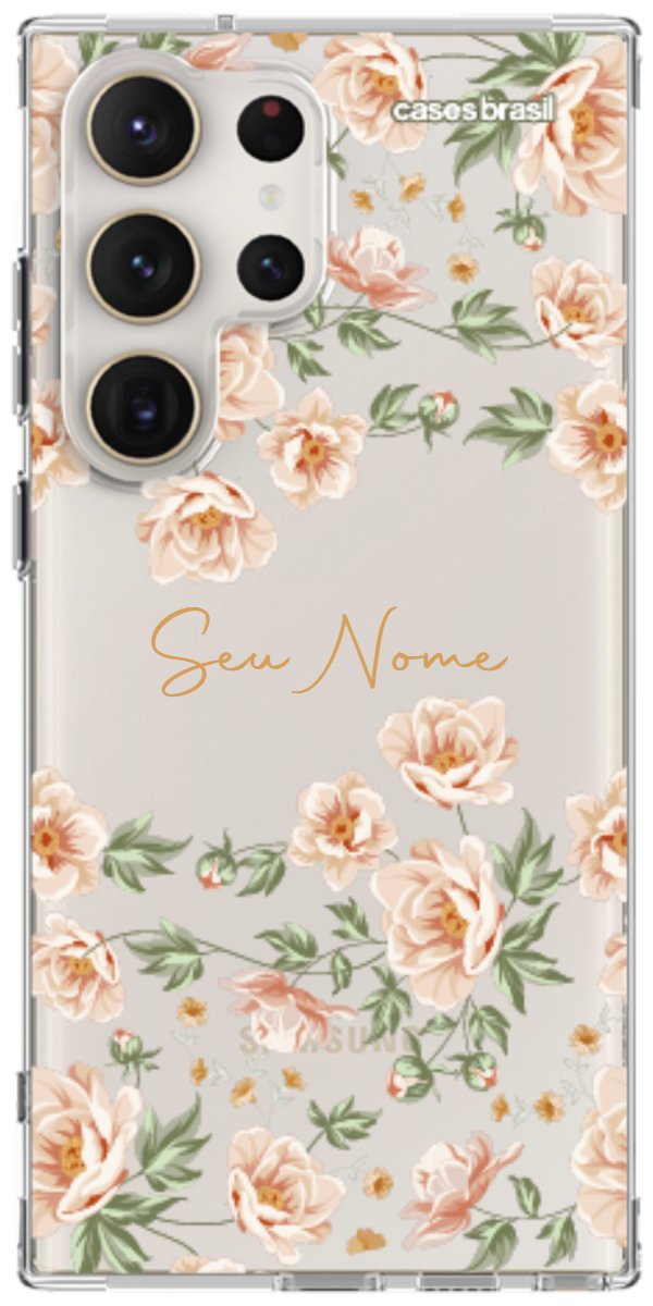 Capinha para Celular Flores Alaranjadas