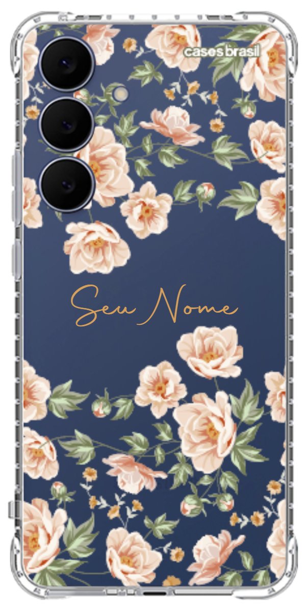 Capinha para Celular Flores Alaranjadas