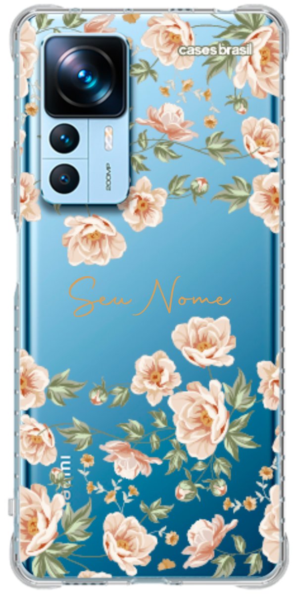 Capinha para Celular Flores Alaranjadas