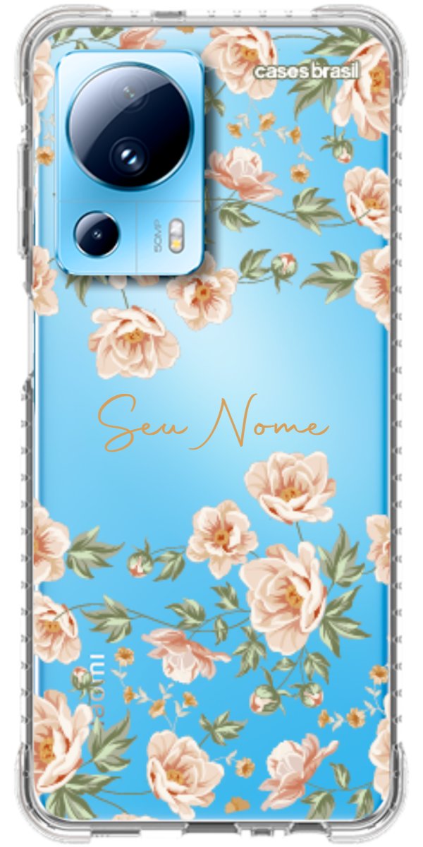 Capinha para Celular Flores Alaranjadas