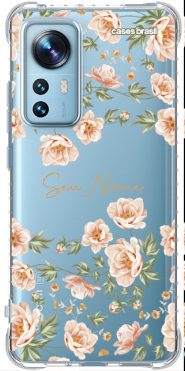 Capinha para Celular Flores Alaranjadas