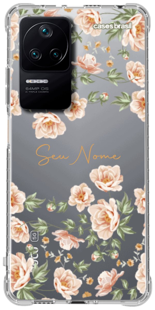 Capinha para Celular Flores Alaranjadas