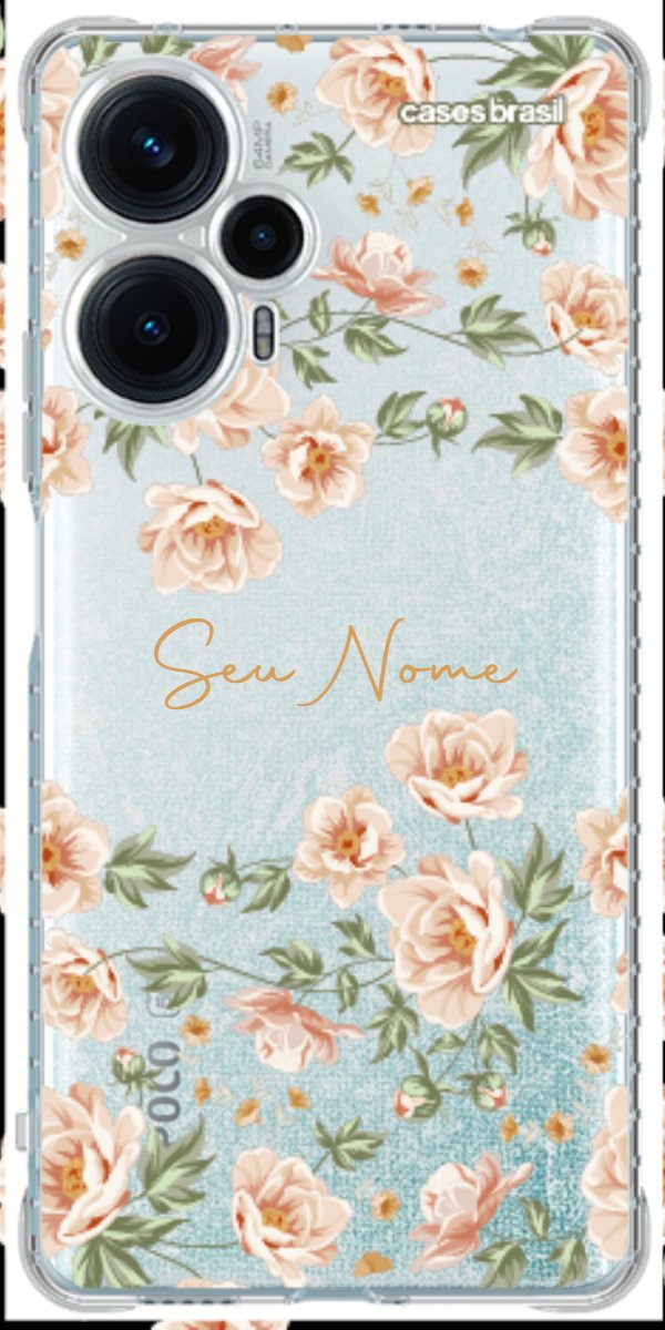Capinha para Celular Flores Alaranjadas