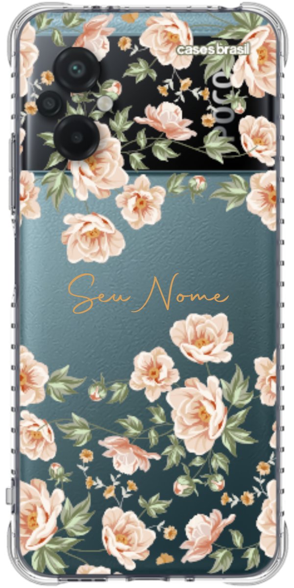 Capinha para Celular Flores Alaranjadas