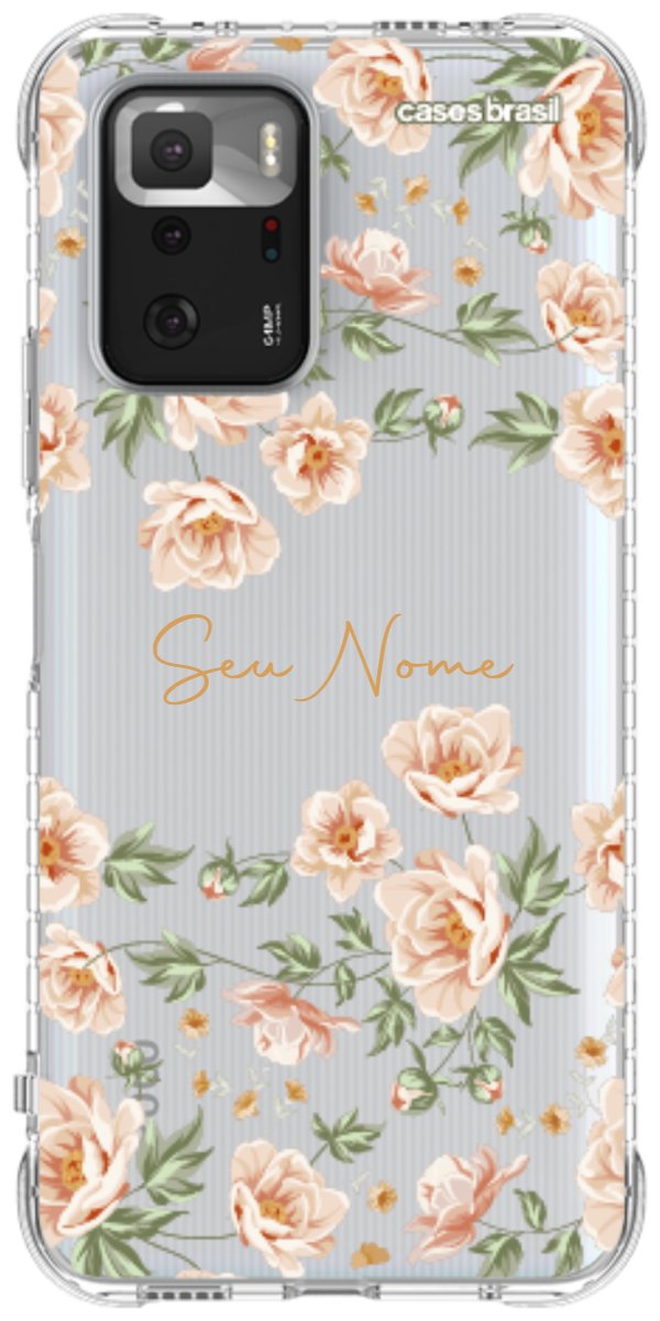 Capinha para Celular Flores Alaranjadas