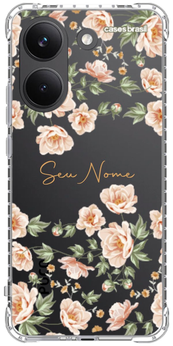 Capinha para Celular Flores Alaranjadas