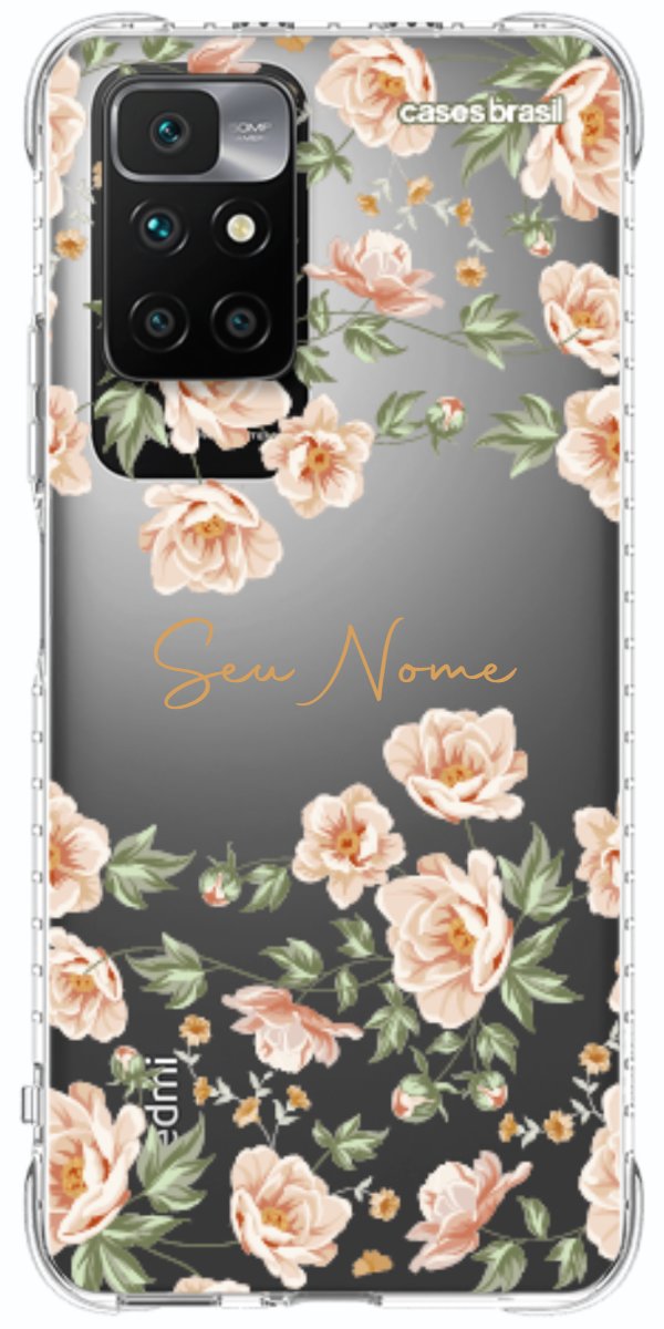 Capinha para Celular Flores Alaranjadas