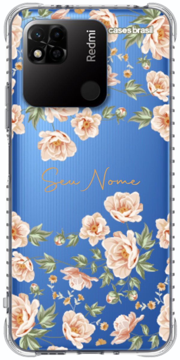 Capinha para Celular Flores Alaranjadas