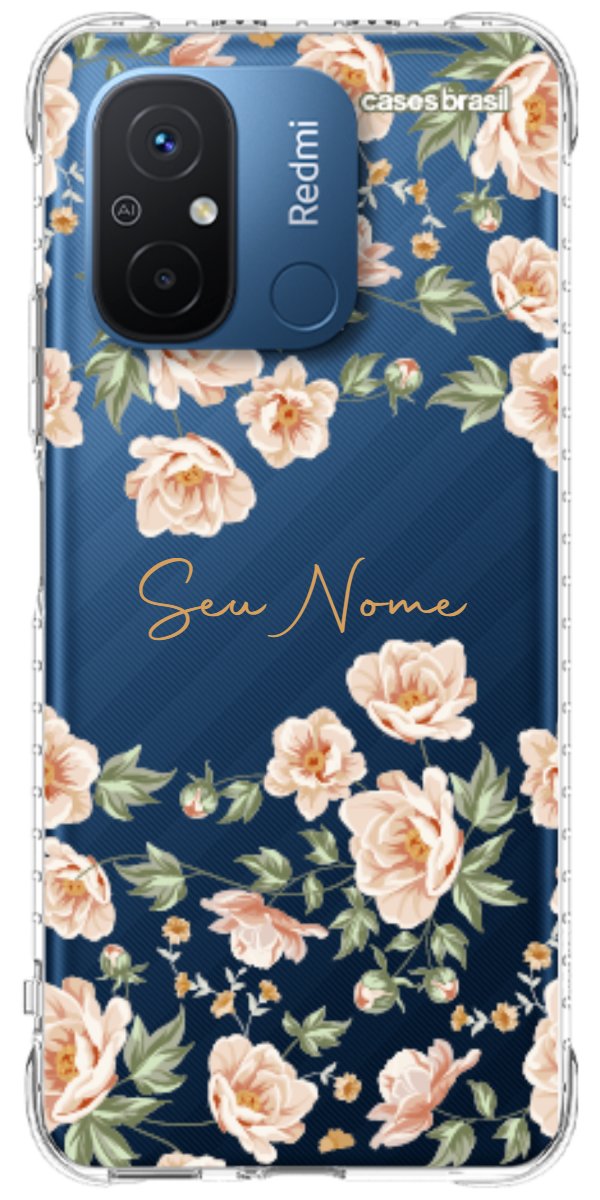 Capinha para Celular Flores Alaranjadas