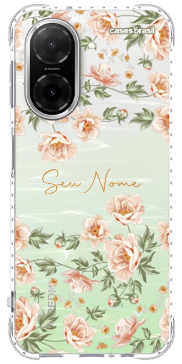 Capinha para Celular Flores Alaranjadas
