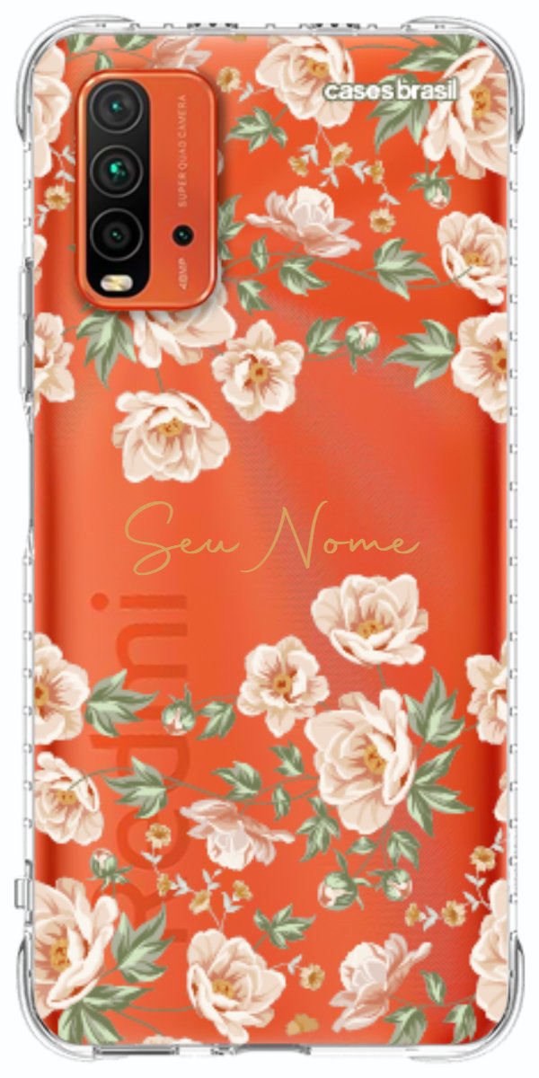 Capinha para Celular Flores Alaranjadas