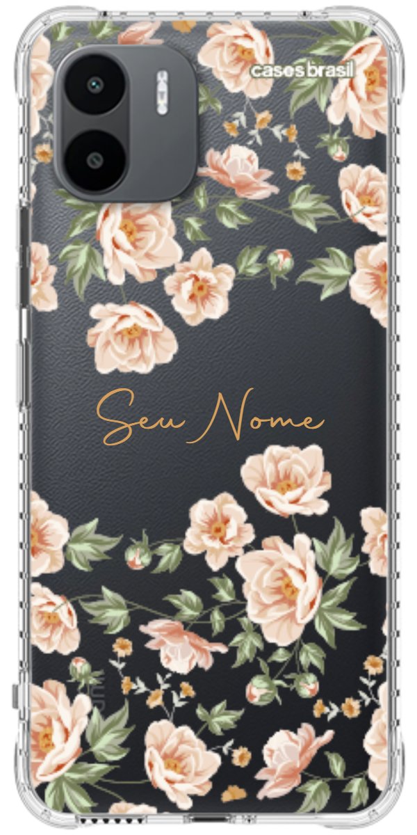 Capinha para Celular Flores Alaranjadas