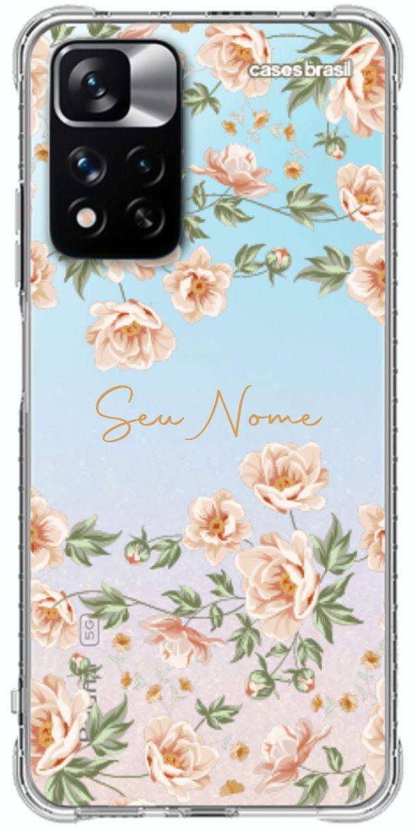 Capinha para Celular Flores Alaranjadas