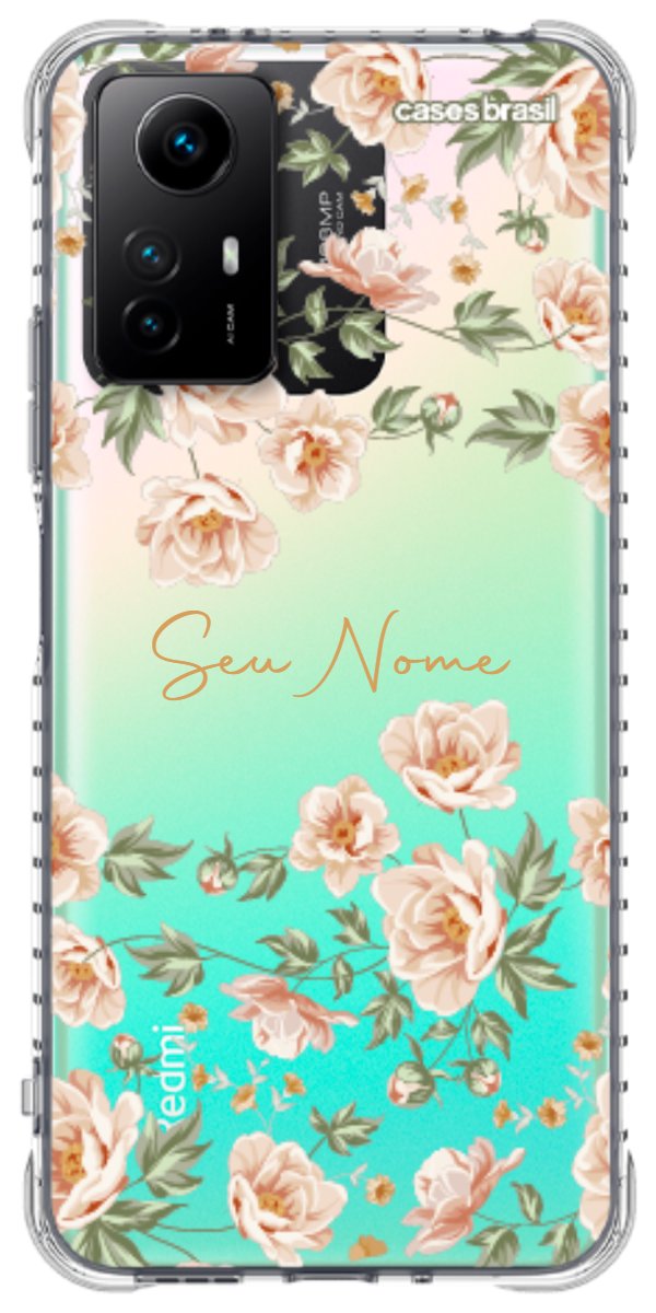 Capinha para Celular Flores Alaranjadas