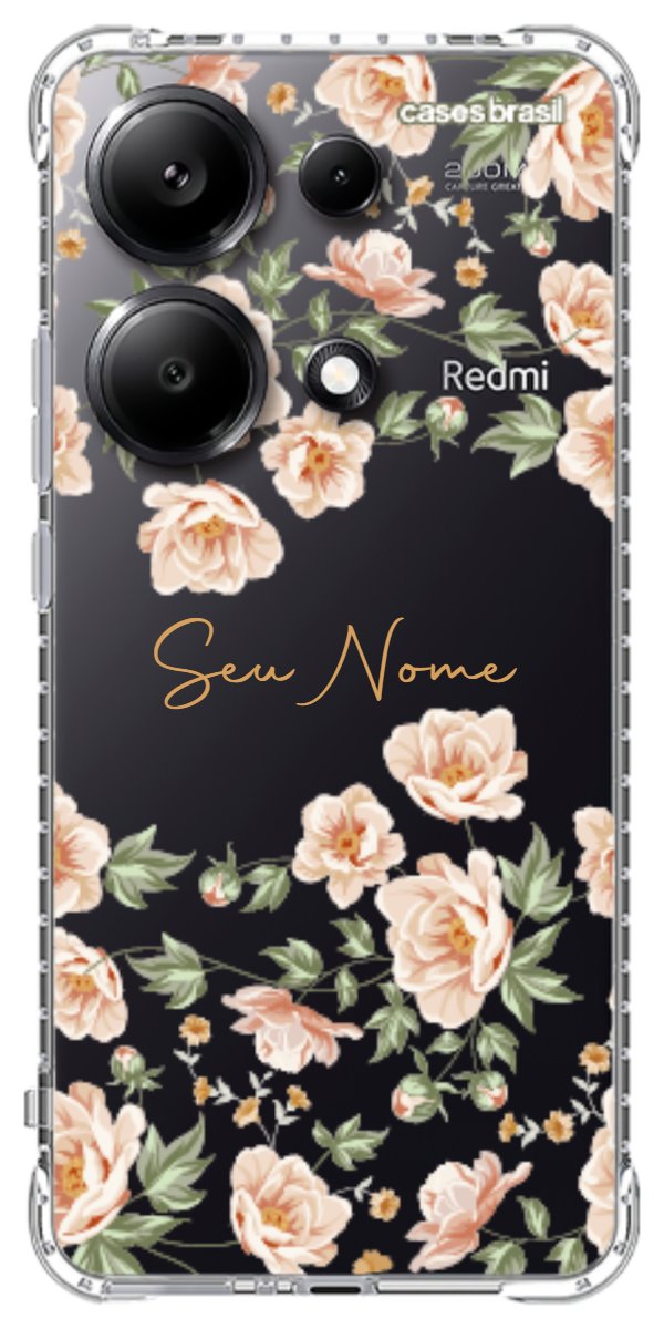 Capinha para Celular Flores Alaranjadas