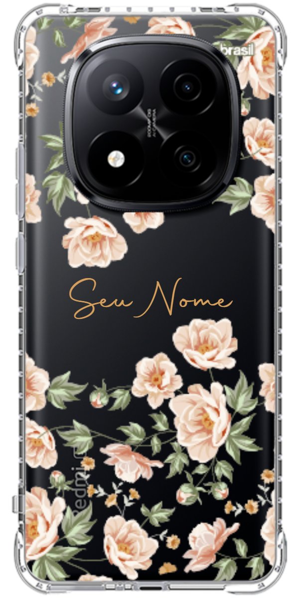 Capinha para Celular Flores Alaranjadas