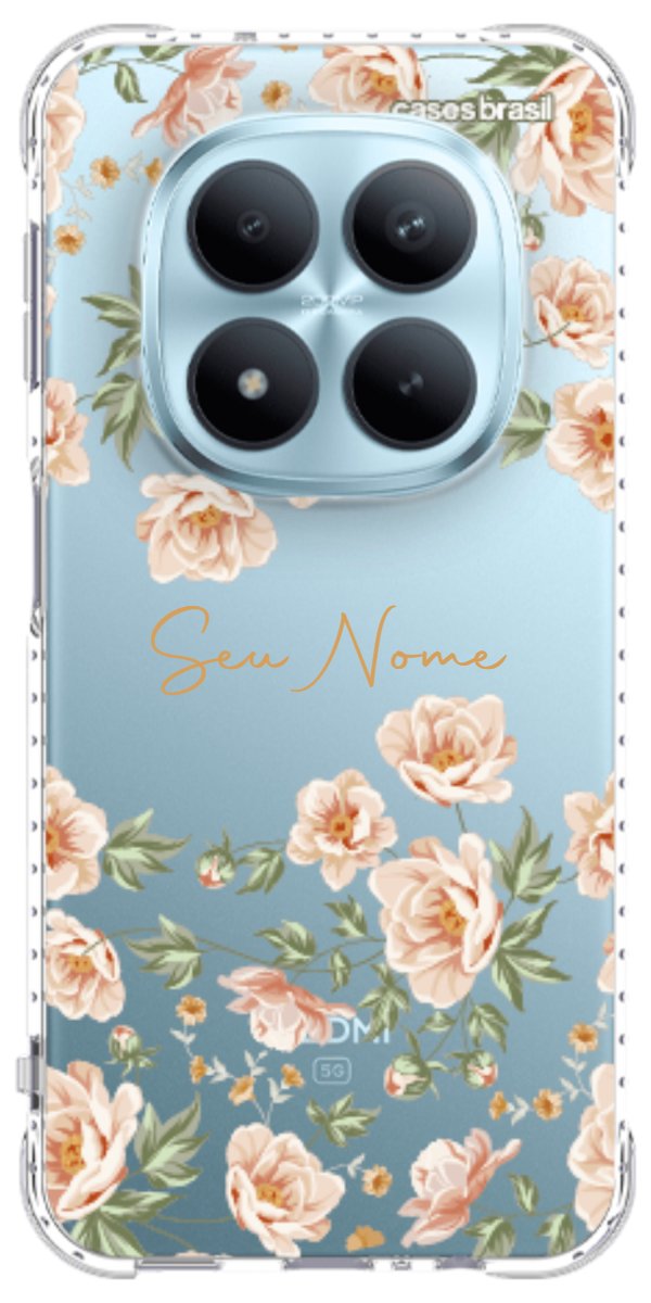 Capinha para Celular Flores Alaranjadas