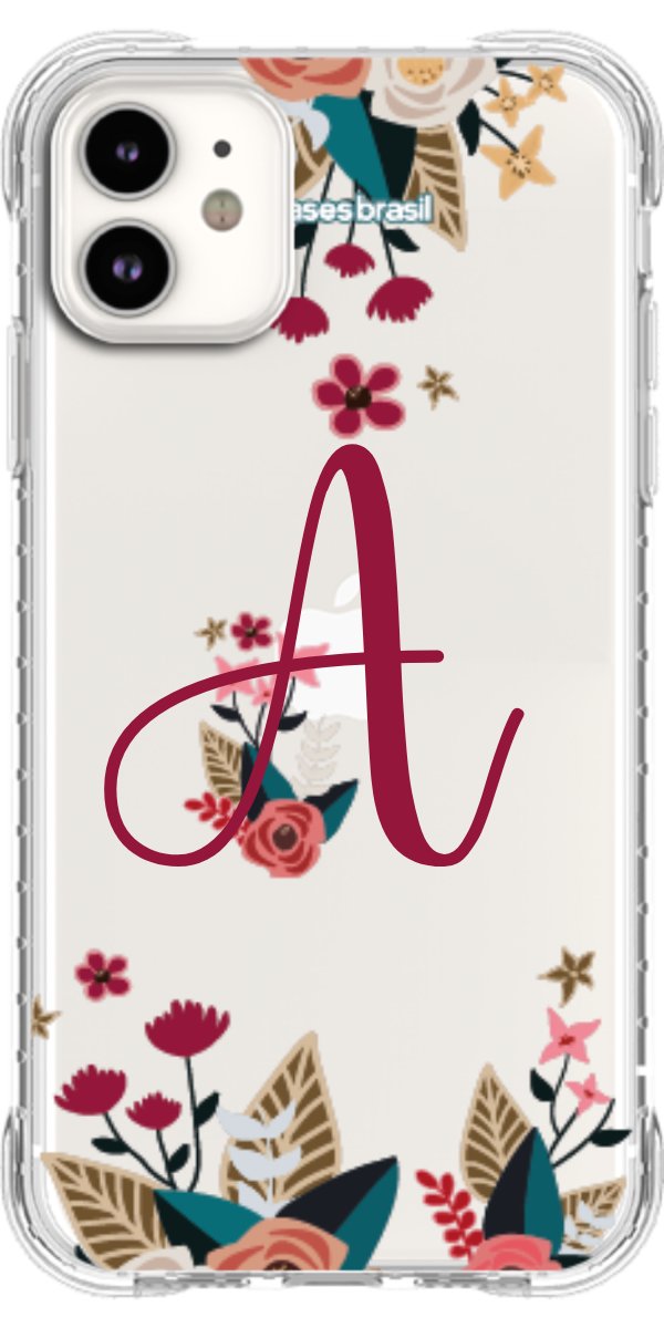 Capinha para Celular Flores com a Inicial