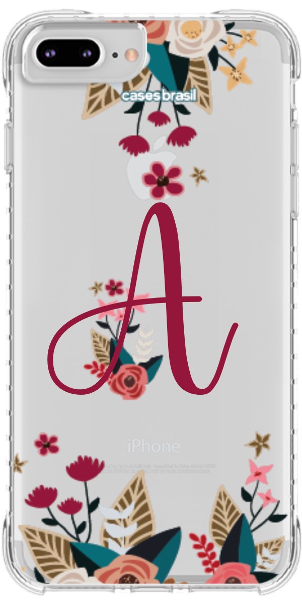 Capinha para Celular Flores com a Inicial
