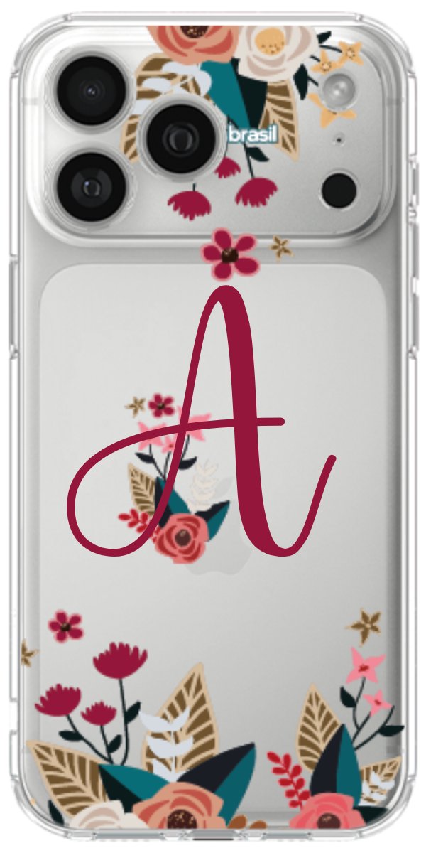 Capinha para Celular Flores com a Inicial