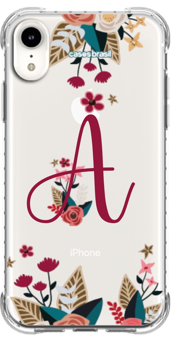 Capinha para Celular Flores com a Inicial
