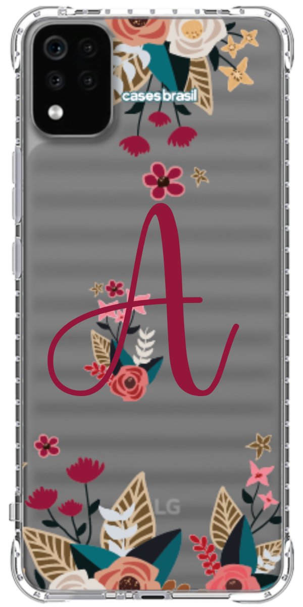 Capinha para Celular Flores com a Inicial